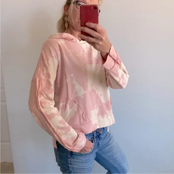 Pink & Cream Tie Dye Hoodie - Picture 2 of 9